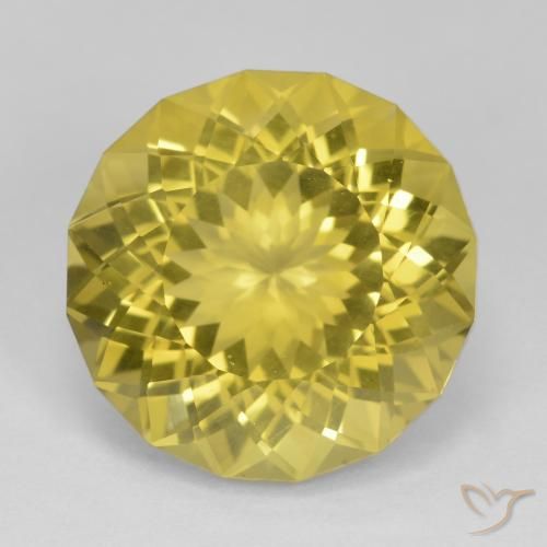 17.24ct طبيعي أصفر فاتح-متوسط كوارتز, دائري, قليلا جدا