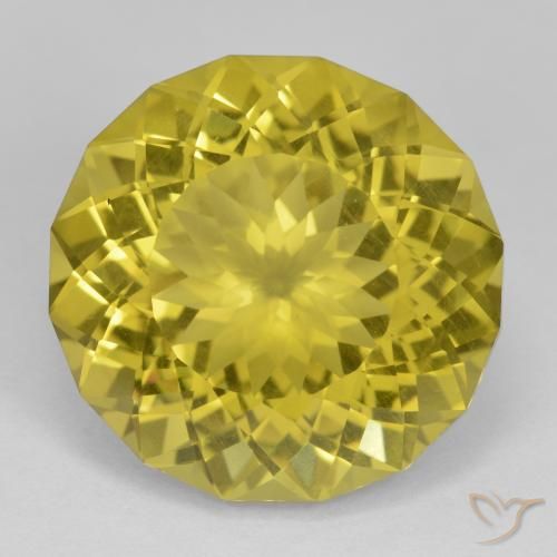 25.03ct طبيعي أصفر عسلى فاتح كوارتز, دائري, قليلا جدا