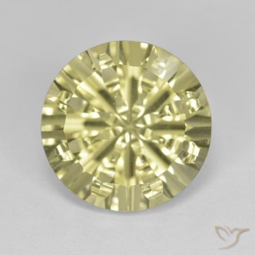 5.47ct طبيعي أصفر كريمى باهت كوارتز, دائري, VVS