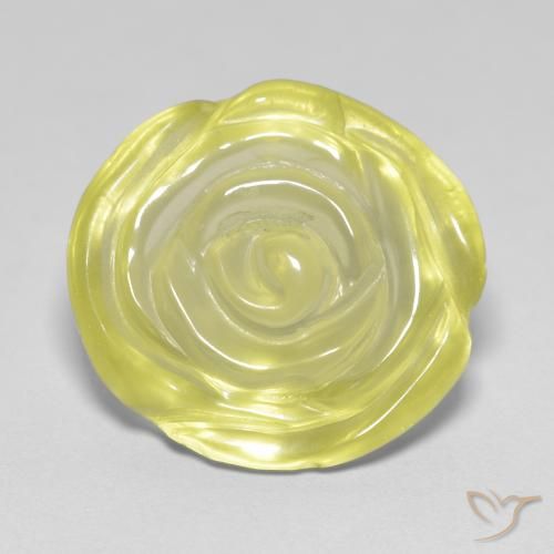 12.99ct طبيعي أصفر متوسط كوارتز, قص وردة, شفاف