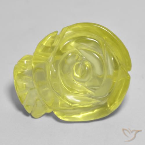 19.44ct طبيعي أصفر متوسط كوارتز, قص وردة, شفاف