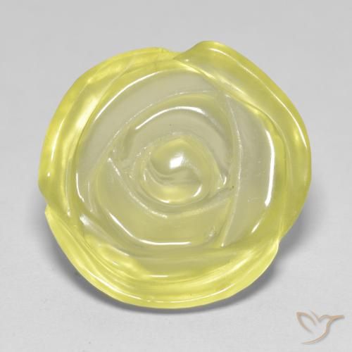17.18ct طبيعي أصفر لاجونا كوارتز, قص وردة, شفاف