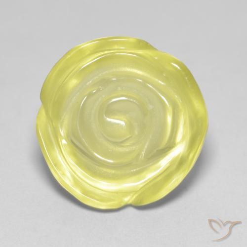 11.30ct طبيعي أصفر متوسط كوارتز, قص وردة, شفاف