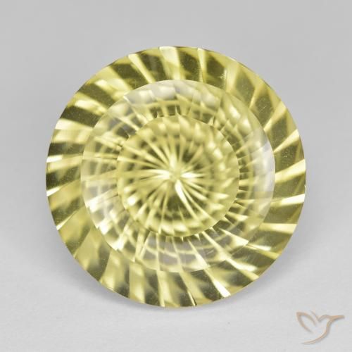 11.52ct طبيعي أصفر أناناسى فاتح كوارتز, دائري, VVS-VS