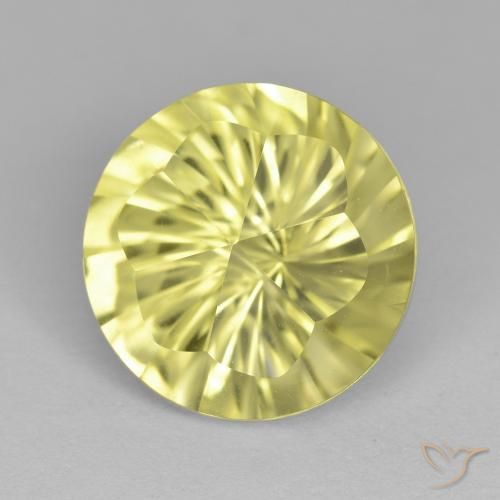 5.25ct طبيعي أصفر فاتح كوارتز, دائري, VVS