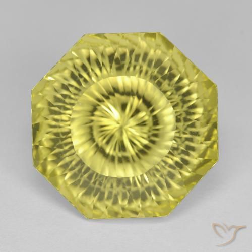 12.79ct طبيعي أصفر فاتح كوارتز, قص الزمرد, VVS