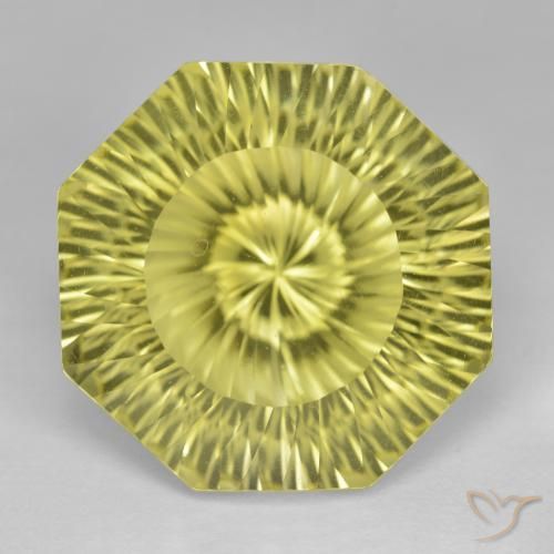 19.09ct طبيعي أصفر فاتح كوارتز, قص الزمرد, VVS
