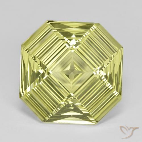 12.31ct طبيعي أصفر مخضر كوارتز, قص الزمرد, VVS