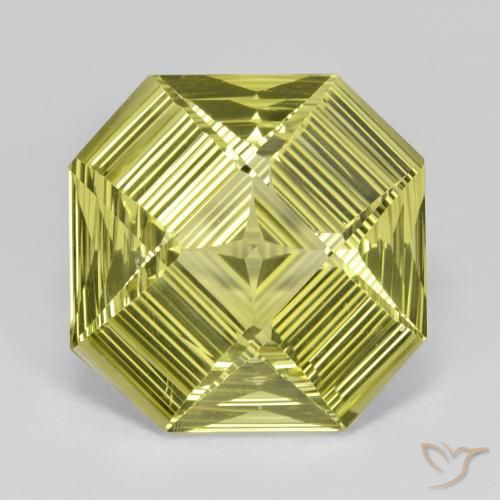 13.31ct طبيعي أصفر مخضر كوارتز, قص الزمرد, VVS