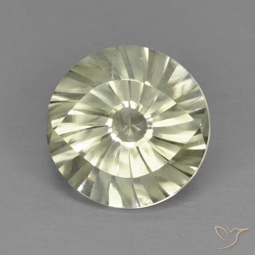 5.61ct طبيعي أصفر مخضر فاتح كوارتز, دائري, VVS