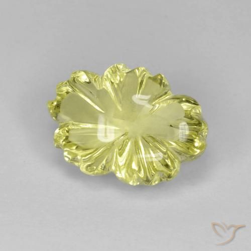 6.38ct طبيعي الأصفر الليمونى كوارتز, قص وردة, شفاف