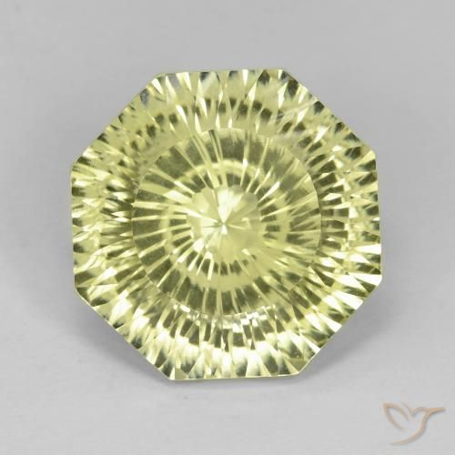 8.93ct طبيعي أصفر فاتح كوارتز, قص الزمرد, VVS