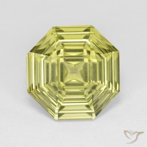 5.36ct طبيعي أصفر متوسط كوارتز, قص الزمرد, VVS