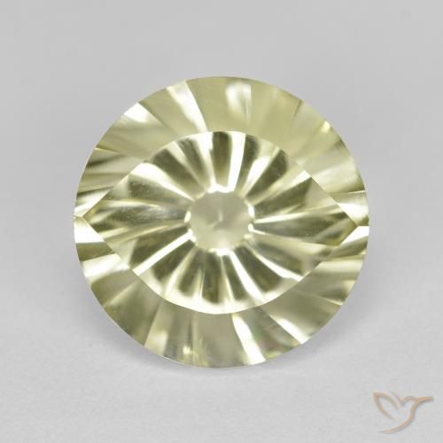 5.53ct طبيعي أصفر مخضر فاتح كوارتز, دائري, VVS