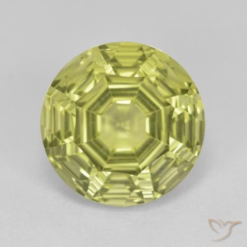 6.09ct طبيعي أخضر أصفر كوارتز, دائري, VVS