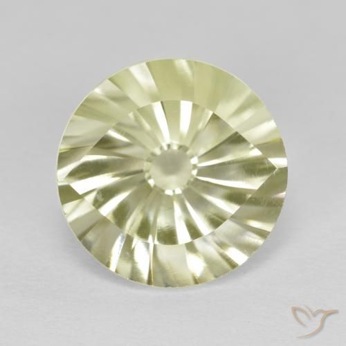 5.26ct طبيعي رمادى-أصفر متوسط كوارتز, دائري, VVS