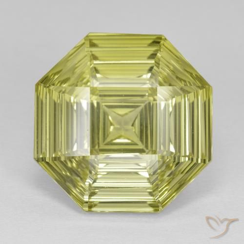 13.98ct طبيعي الأصفر الليمونى كوارتز, قص الزمرد, VVS