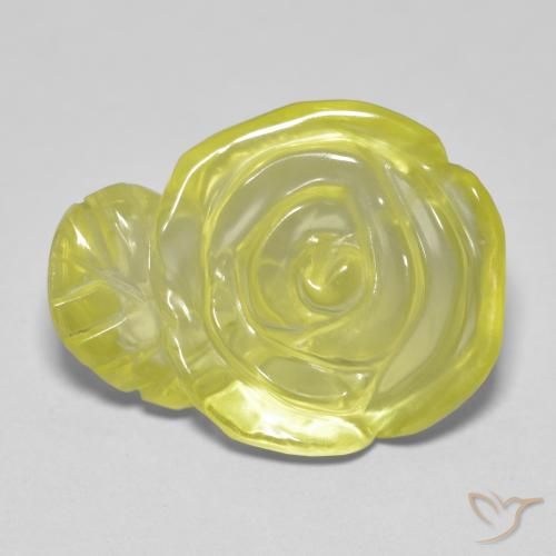 15.20ct طبيعي الأصفر الليمونى كوارتز, قص وردة, شفاف