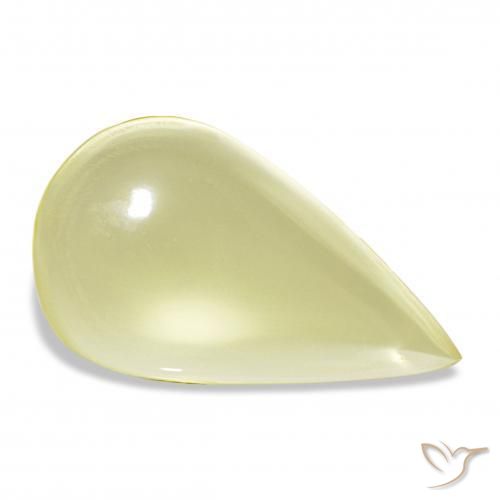 كوارتز أصفر متوسط طبيعي، شكل الكمثرى، 15.47 قيراط، شفاف