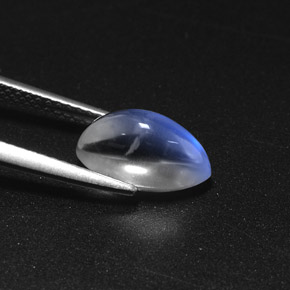 حجر القمر قوس قزح طبيعي بلون أزرق أبيض، وزن ‎2.65‎ قيراط، شكل ماركيز، مقاس ‎11.1x6‎ مم