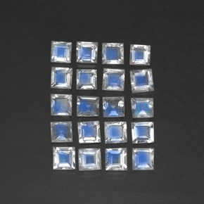 حجر القمر قوس قزح طبيعي بلون أزرق أبيض، وزن ‎‎ قيراط، شكل شفاف، مقاس ‎3.2x3.1‎ مم