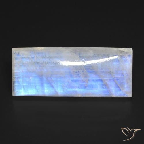 27.29ct طبيعي أبيض مزرق قوس قزح حجر القمر, باجيت, شفاف