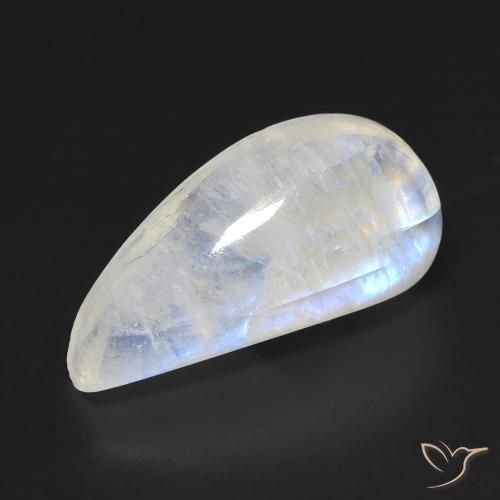 9.10ct طبيعي أبيض مزرق قوس قزح حجر القمر, فانسى, شفاف