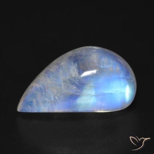9.48ct طبيعي أبيض مزرق قوس قزح حجر القمر, فانسى, شفاف