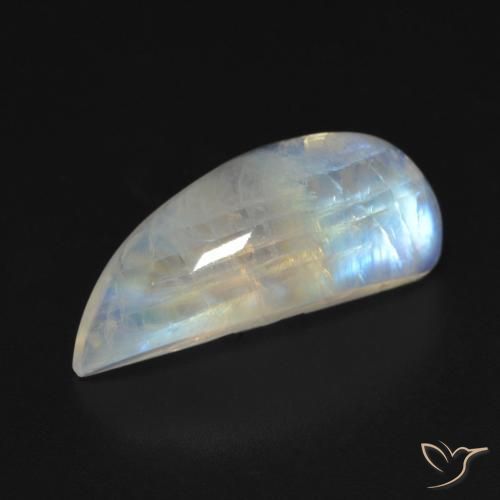 9.83ct طبيعي أبيض مزرق قوس قزح حجر القمر, فانسى, شفاف