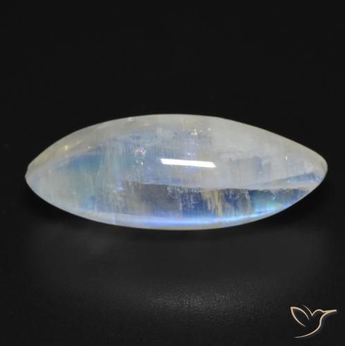 9.26ct طبيعي أبيض مزرق قوس قزح حجر القمر, ماركيز, شفاف