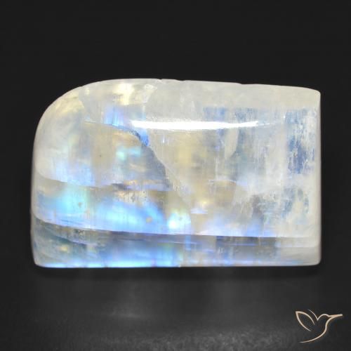 20.62ct طبيعي أبيض مزرق قوس قزح حجر القمر, فانسى, شفاف
