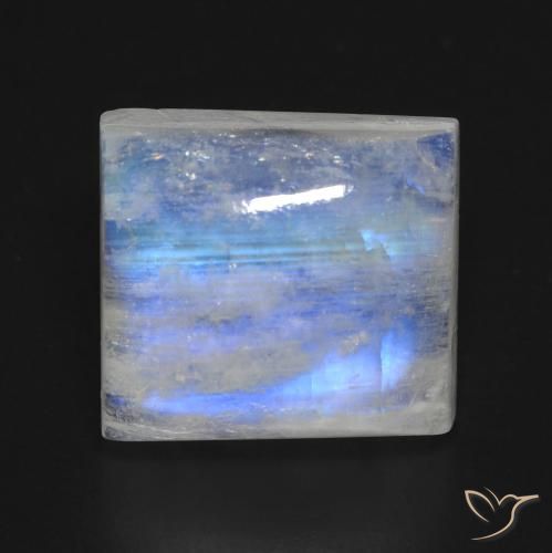 12.07ct طبيعي أبيض مزرق قوس قزح حجر القمر, باجيت, شفاف