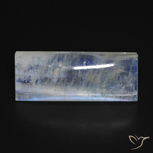 13.71ct طبيعي أبيض مزرق قوس قزح حجر القمر, باجيت, شفاف