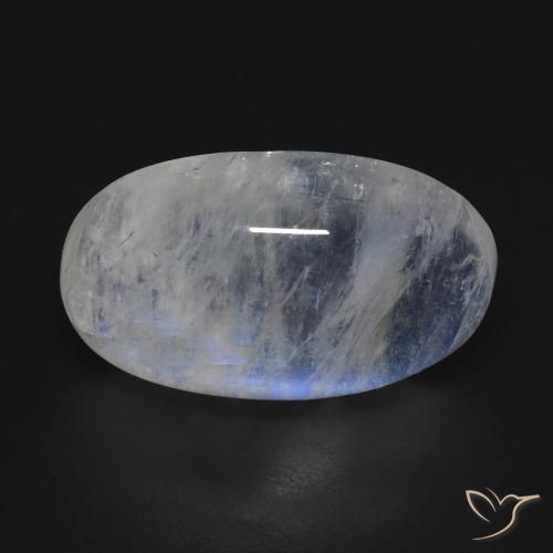 12.73ct طبيعي أبيض مزرق قوس قزح حجر القمر, بيضوي, شفاف