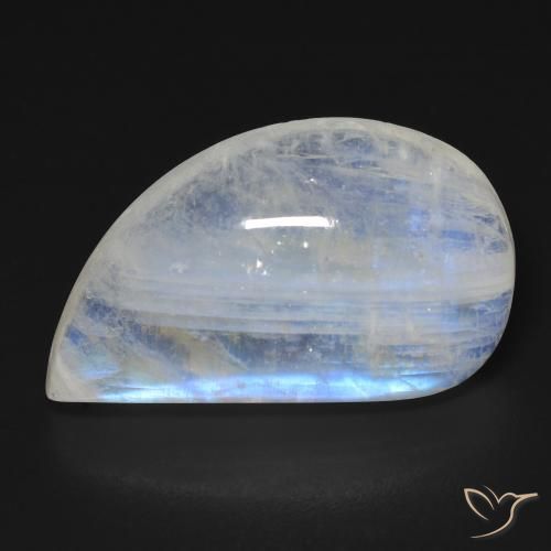 19.25ct طبيعي أبيض مزرق قوس قزح حجر القمر, فانسى, شفاف