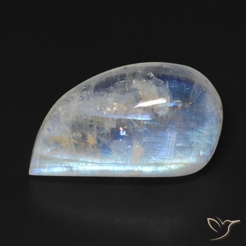 14.35ct طبيعي أبيض مزرق قوس قزح حجر القمر, فانسى, شفاف