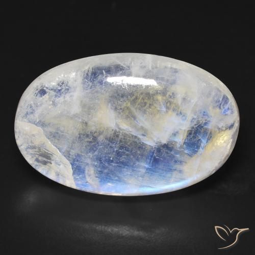 21.32ct طبيعي أبيض مزرق قوس قزح حجر القمر, بيضوي, شفاف