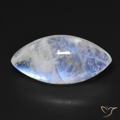 10.03ct طبيعي أبيض مزرق قوس قزح حجر القمر, ماركيز, شفاف