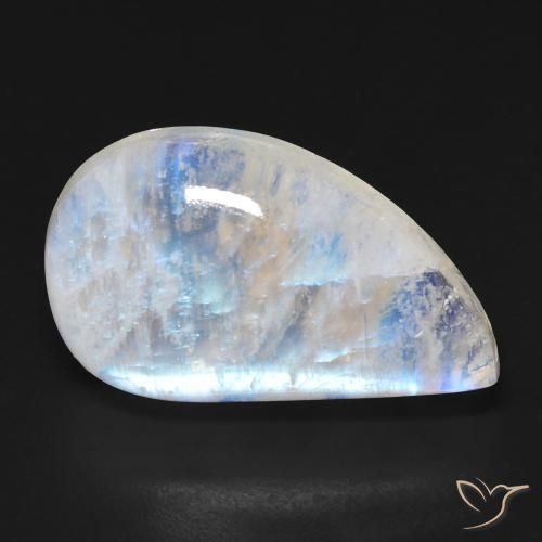 18.42ct طبيعي أبيض مزرق قوس قزح حجر القمر, فانسى, شفاف