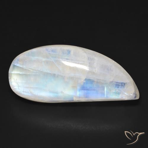 20.59ct طبيعي أبيض مزرق قوس قزح حجر القمر, فانسى, شفاف