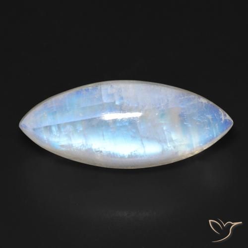 18.46ct طبيعي أبيض مزرق قوس قزح حجر القمر, ماركيز, شفاف