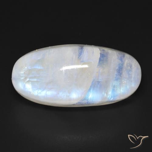 21.21ct طبيعي أبيض مزرق قوس قزح حجر القمر, بيضوي, شفاف