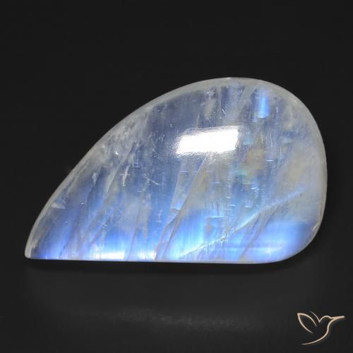 23.19ct طبيعي أبيض مزرق قوس قزح حجر القمر, فانسى, شفاف