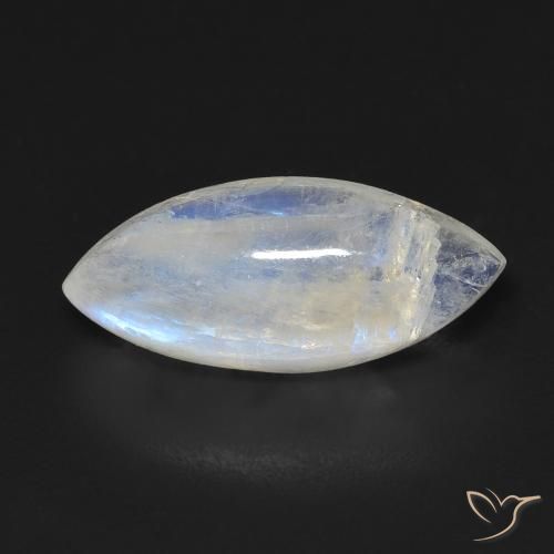 6.63ct طبيعي أبيض مزرق قوس قزح حجر القمر, ماركيز, شفاف