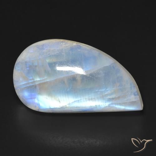 12.96ct طبيعي أبيض مزرق قوس قزح حجر القمر, فانسى, شفاف