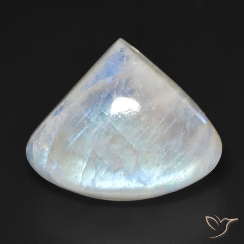 21.35ct طبيعي أبيض مزرق قوس قزح حجر القمر, شكل الكمثرى, شفاف