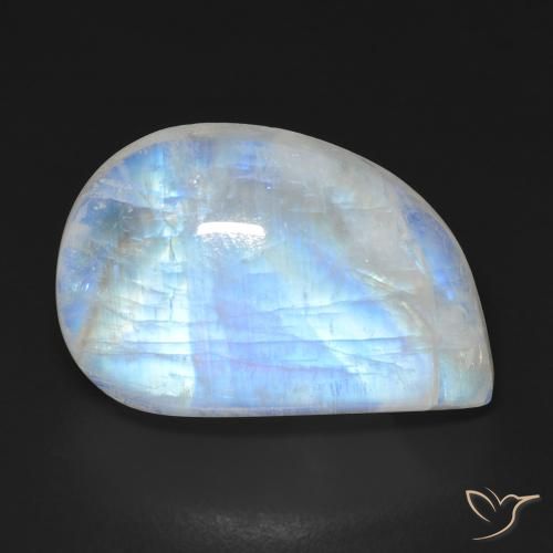 18.29ct طبيعي أبيض مزرق قوس قزح حجر القمر, فانسى, شفاف