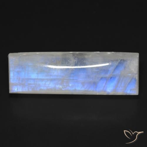 32.48ct طبيعي أبيض مزرق قوس قزح حجر القمر, باجيت, شفاف