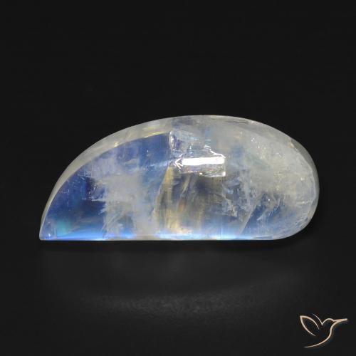 12.85ct طبيعي أبيض مزرق قوس قزح حجر القمر, فانسى, شفاف