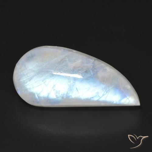 13.85ct طبيعي أبيض مزرق قوس قزح حجر القمر, فانسى, شفاف